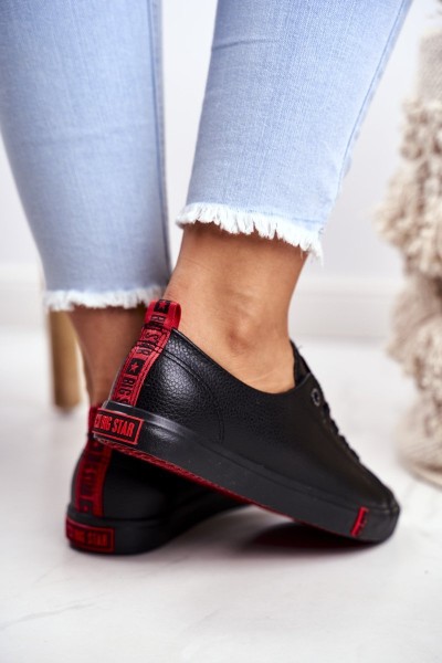 Women's Leather Sneakers Big Star GG274007 Black