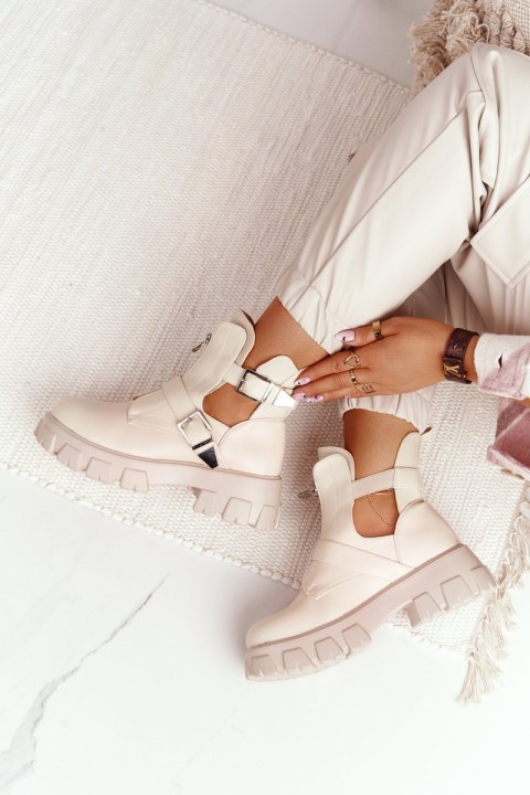 Moteriški aulinukai ant platformos smėlio spalvos „Cosmic Love“