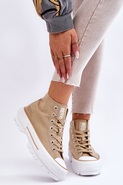 High Fabric Platform Sneakers Big Star LL274160 Beige
