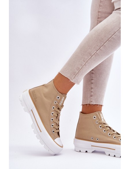 High Fabric Platform Sneakers Big Star LL274160 Beige