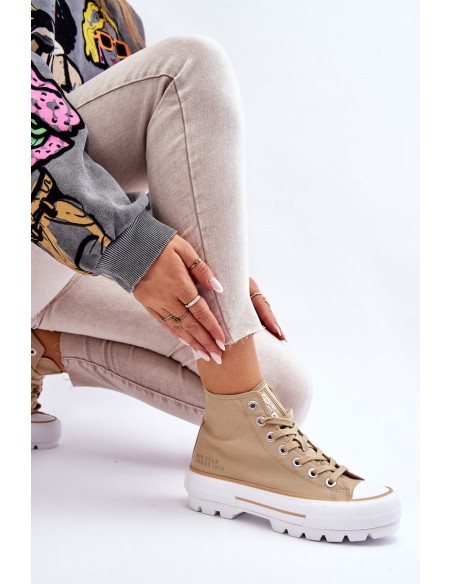 High Fabric Platform Sneakers Big Star LL274160 Beige