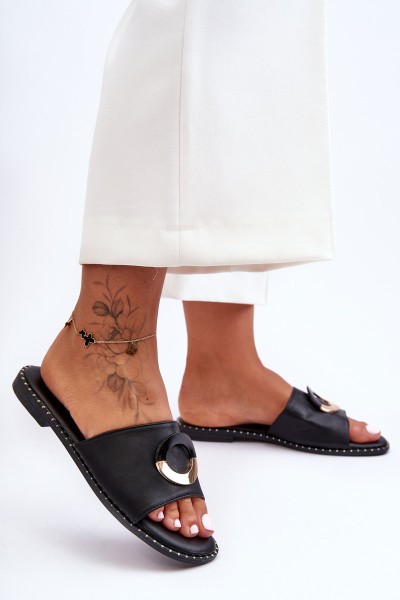 Women's Shoes With Decoration Black Sherry