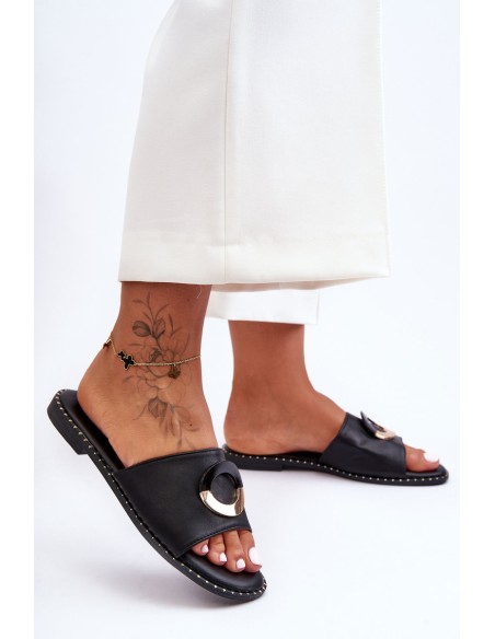 Women's Shoes With Decoration Black Sherry