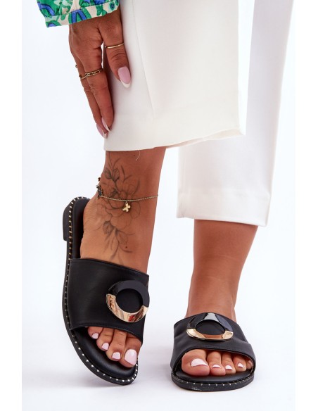 Women's Shoes With Decoration Black Sherry