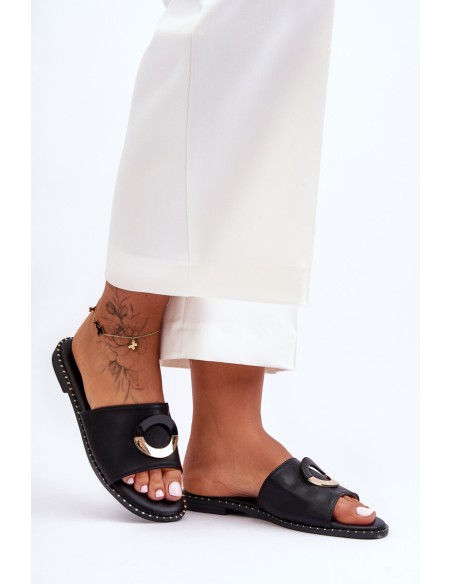 Women's Shoes With Decoration Black Sherry