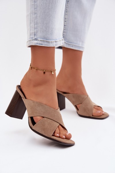 Women's Block Heel Dark Beige Denessa