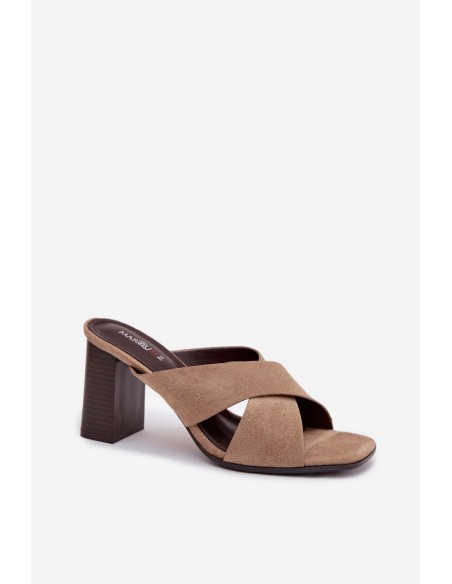 Women's Block Heel Dark Beige Denessa