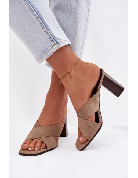 Women's Block Heel Dark Beige Denessa