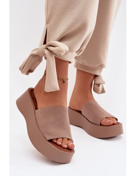 Women's Platform Sandals Dark Beige Liorisse