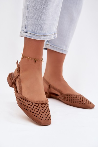 Aperture Ballerinas From Eco Suede Camel Farivelle