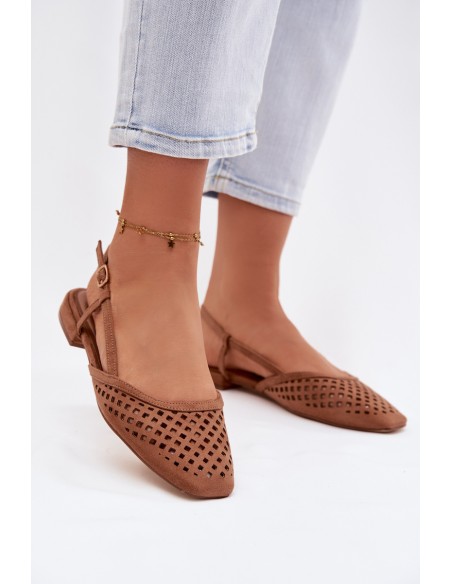 „Aperture“ balerinos iš ekologiškos zomšos, kupranugario spalvos „Farivelle“