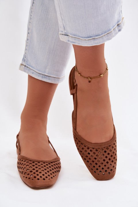 „Aperture“ balerinos iš ekologiškos zomšos, kupranugario spalvos „Farivelle“