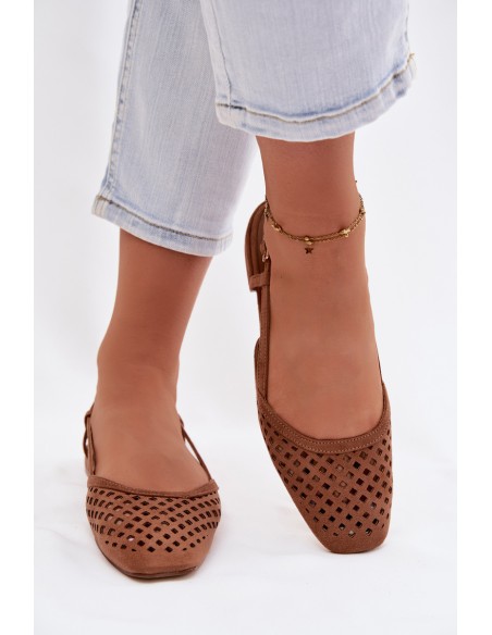 „Aperture“ balerinos iš ekologiškos zomšos, kupranugario spalvos „Farivelle“