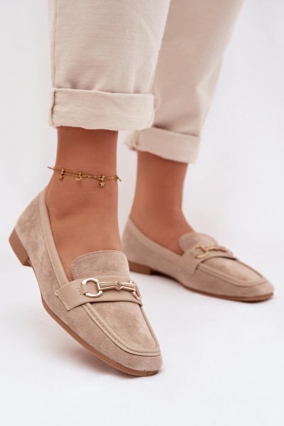 Women's Loafers with Decoration Beige Palerina