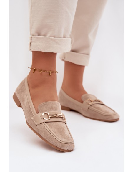 Moteriški mokasinai su dekoracijomis smėlio spalvos „Palerina“