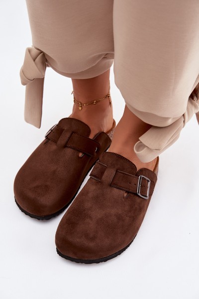 Women's Chodaki Slides With Buckle Chocolate Delirisse 2