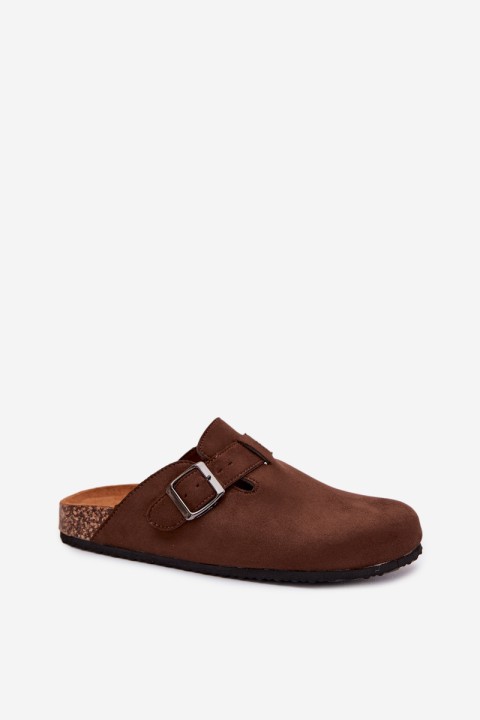 Women's Chodaki Slides With Buckle Chocolate Delirisse