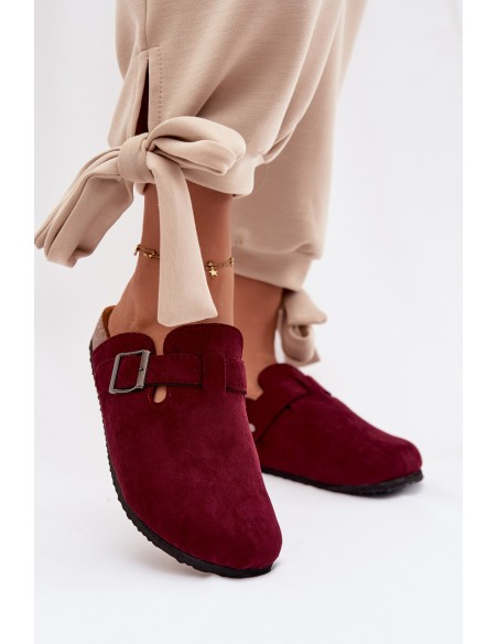 Women's Clogs with Buckle Burgundy Delirisse