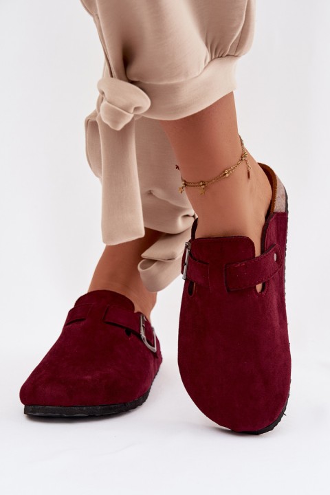 Women's Clogs with Buckle Burgundy Delirisse