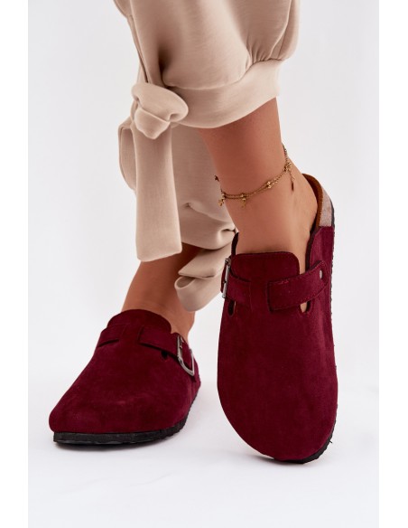 Women's Clogs with Buckle Burgundy Delirisse