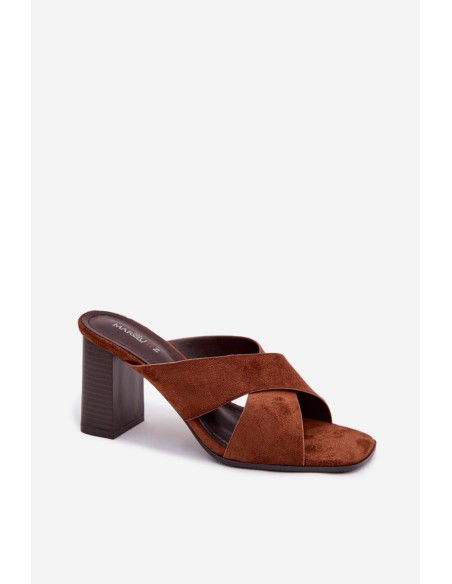 Women's Block Heel Brown Sandals Denessa