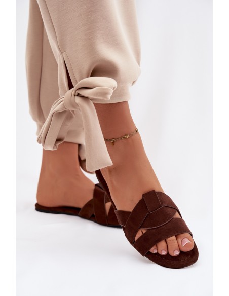 Women's Flat Strappy Chocolate Pavelle Slides