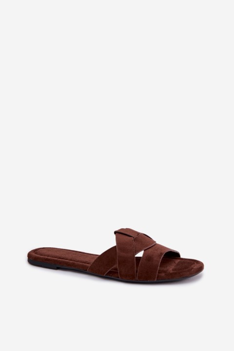Women's Flat Strappy Chocolate Pavelle Slides