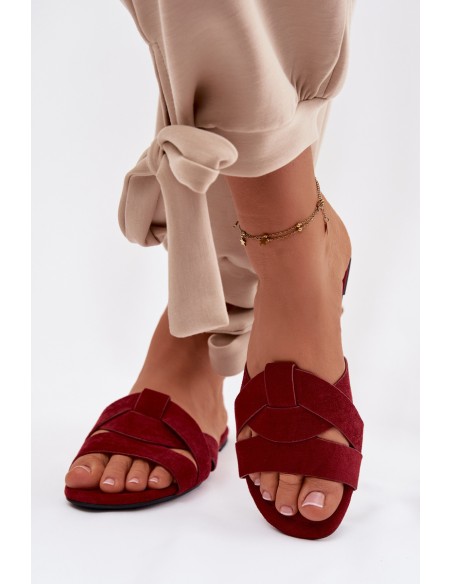 Women's Flat Bordeau Padded Straps Pavelle