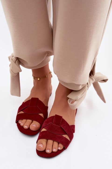 Women's Flat Bordeau Padded Straps Pavelle