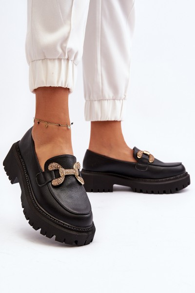 Black Women's Loafers with Decoration Gargi 2