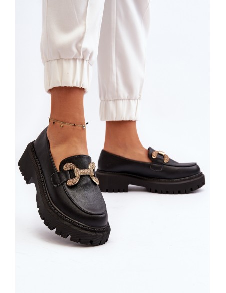 Black Women's Loafers with Decoration Gargi