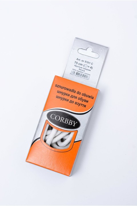 Corbby White Round Laces