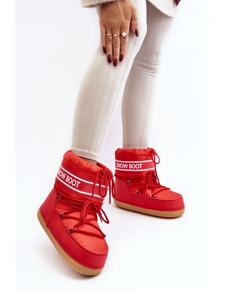 Women's lace-up snow boots Red Soia