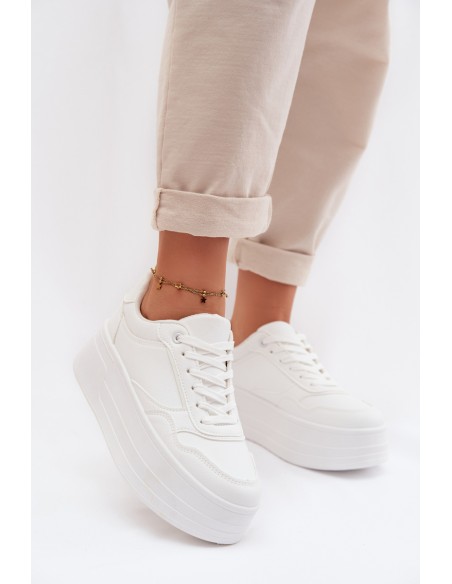 Women's Sneakers With Chunky Platform White Feressa