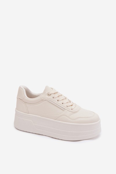 Women's Sneakers With Chunky Platform Light Beige Feressa 2
