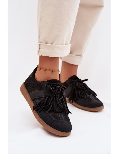 Women's Sneakers With Fringes Black Dorivelle