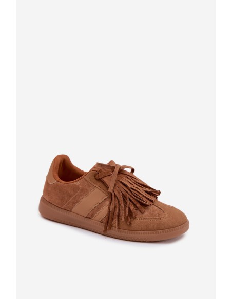 Women's Sneakers With Fringes Camel Dorivelle