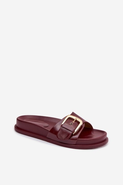 Women's Slip-Ons With Gold Buckle Bordeaux Rosivana 2