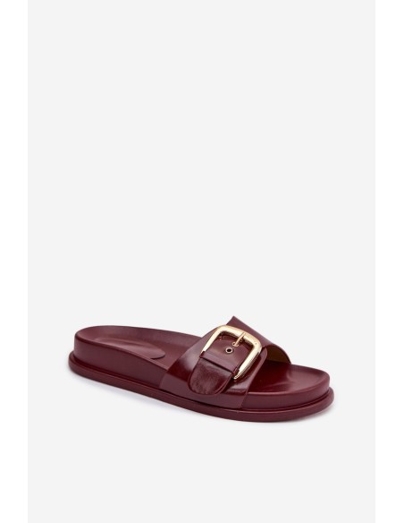 Women's Slip-Ons With Gold Buckle Bordeaux Rosivana