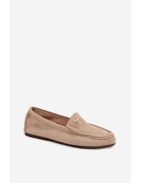 Women's Loafers With Small Gold Detail Dark Beige Sarivelle