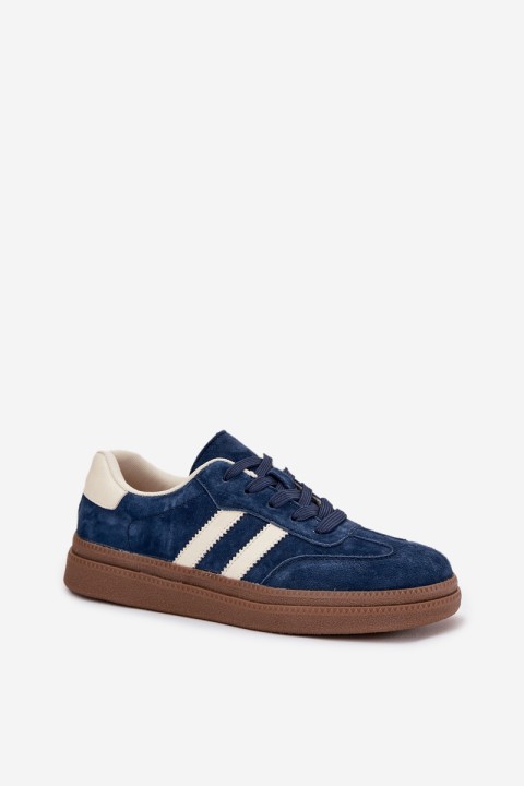Women's Suede Sneakers on Platform Dark Blue Sylviona