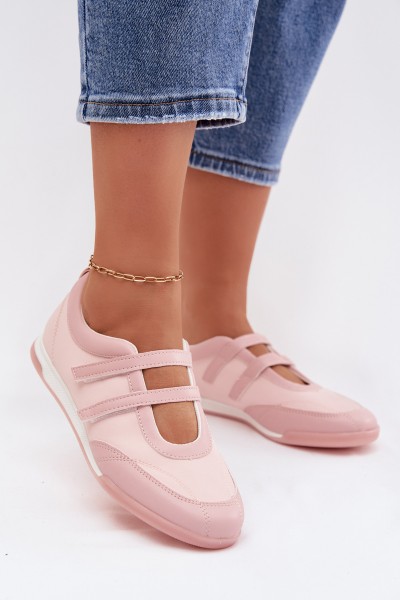 Sporty Women's Ballerinas With Straps Pink Farvessa