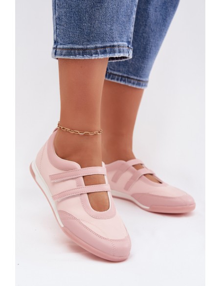 Sporty Women's Ballerinas With Straps Pink Farvessa