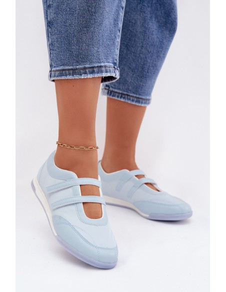 Sporty Women's Ballerinas With Straps Blue Farvessa
