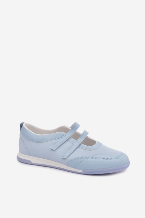 Sporty Women's Ballerinas With Straps Blue Farvessa