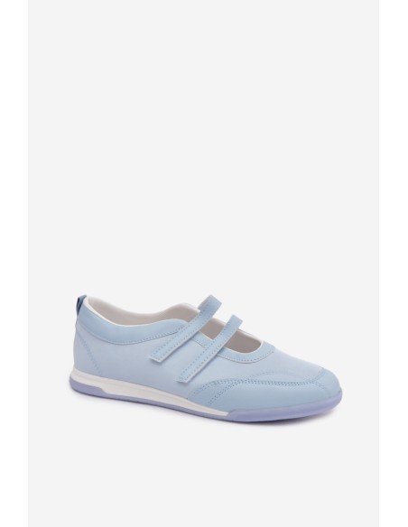 Sporty Women's Ballerinas With Straps Blue Farvessa