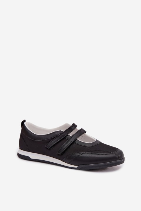 Sporty Women's Ballerinas With Straps Black Farvessa