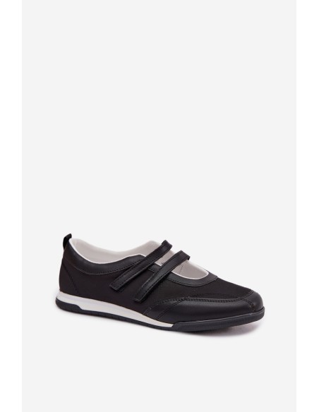 Sporty Women's Ballerinas With Straps Black Farvessa