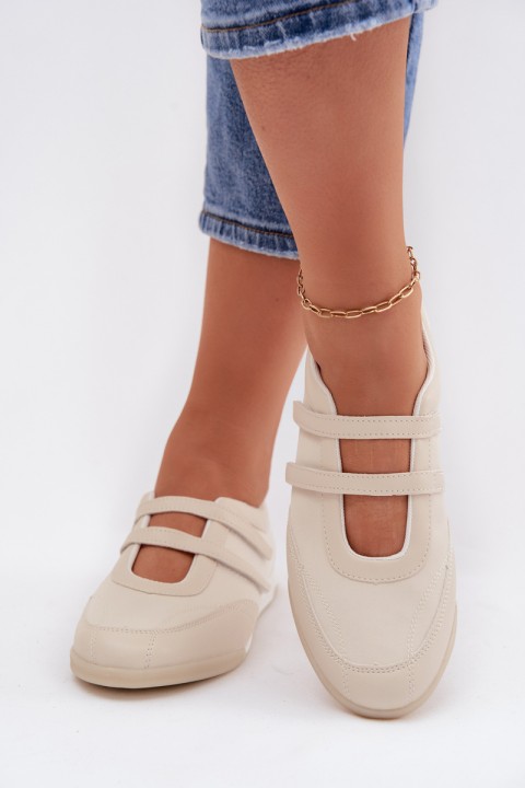 Women's Sports Ballerinas With Straps Beige Farvessa