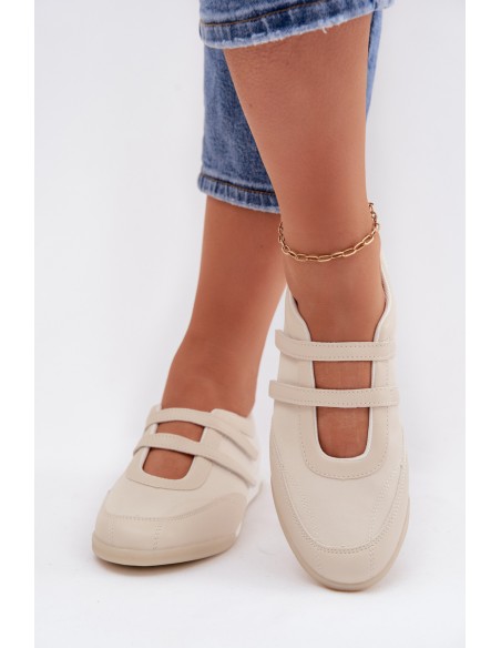 Women's Sports Ballerinas With Straps Beige Farvessa